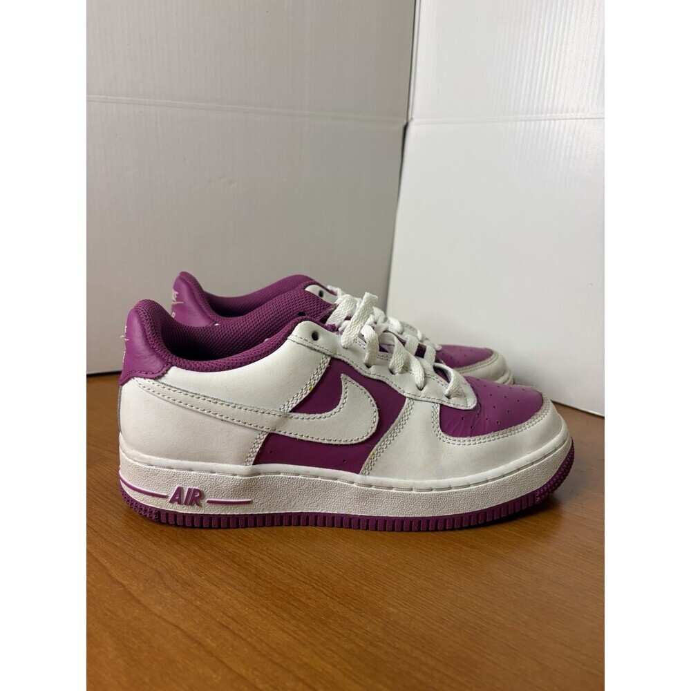 Nike Air Force 1 Low Sneakers Size 4.5Y White/Hot Fuchsia Leather